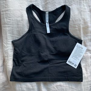 Ebb to street RB crop tank lululemon size 10 black NWT